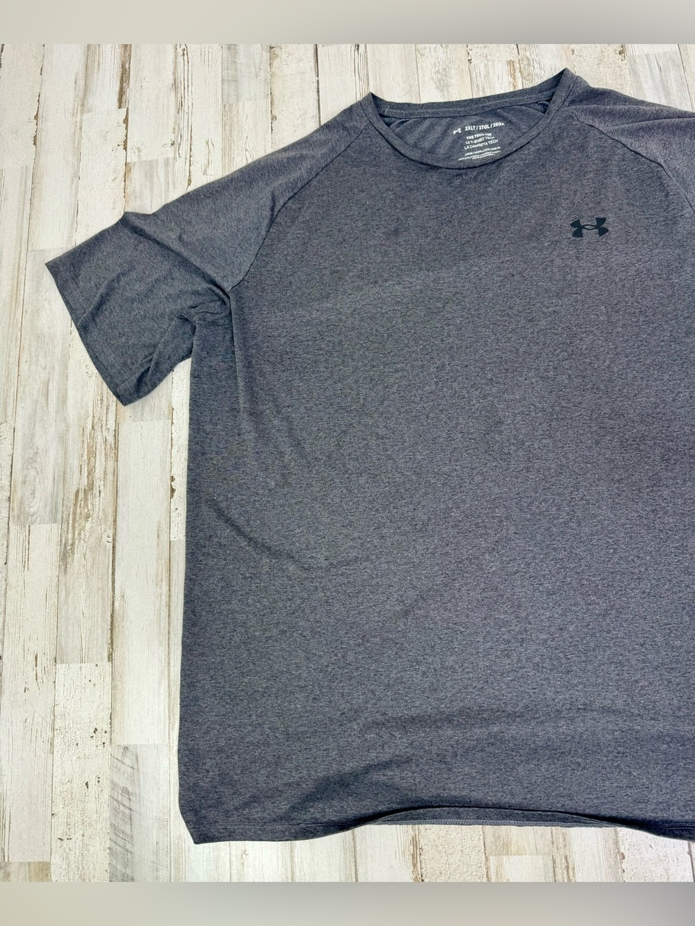 Under Armour The Tech Tee Men's 2XL Gray Polyester Short Sleeve T-Shirt - Picture 3 of 10